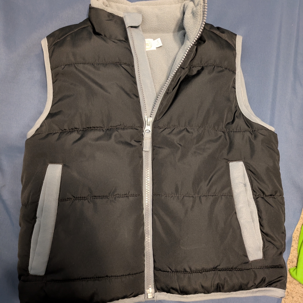 Kids Black and Gray Puffer Vest